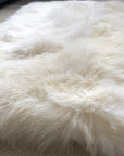 Premium British Sheepskin Rug in Ivory Cream White, Soft Plush Fur, Straight Edges, 55cm x 85cm, Luxury Home Decor by Wildash London at brixbailey.com