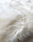 Premium British Sheepskin Rug in Ivory Cream White, Luxurious Soft Fur, Rectangular 55cm x 85cm, Handcrafted Sustainable Free-Range Sheepskin by Wildash London at brixbailey.com