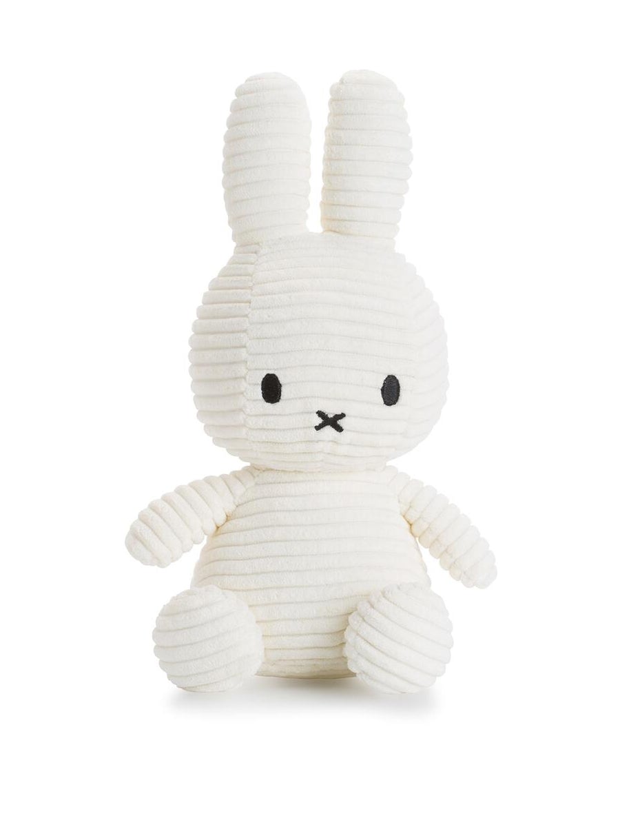 Premium Miffy Sitting Corduroy Plush Toy, Classic Dutch Design, Soft Velvety Bunny, Handcrafted Polyester, 23cm, Officially Licensed by Faemli at brixbailey.com