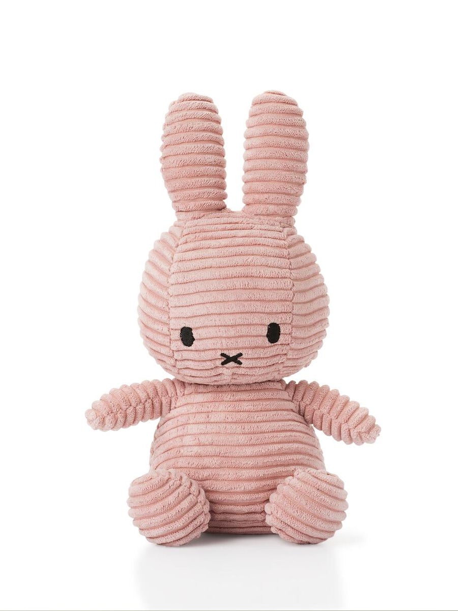 Premium Miffy Sitting Corduroy Plush Toy, Soft Velvety Bunny, Handcrafted 100% Polyester, Classic Dutch Design, 23cm Tall, Officially Licensed by Faemli at brixbailey.com