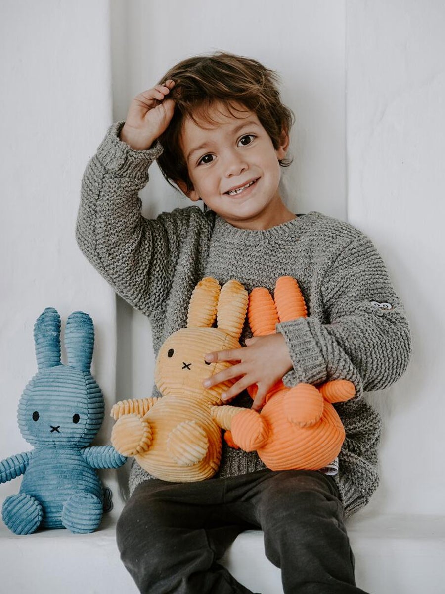 Luxury Miffy Sitting Corduroy Plush Toy, Premium Soft Velvety Bunny, Handcrafted Classic Collectible, Officially Licensed, 23cm Tall, CE Certified by Faemli at brixbailey.com