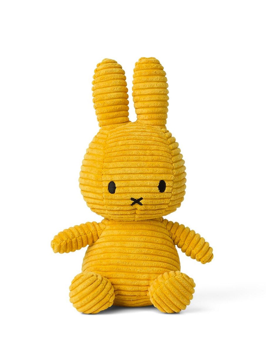 Premium Miffy Sitting Corduroy Plush Toy, Soft Velvety Bunny, Handcrafted Polyester, 23cm Tall, Officially Licensed, Classic Dutch Design by Faemli at brixbailey.com