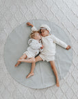 Premium vegan leather maxi circle mat, portable travel beach picnic mat with water-resistant wipeable surface, stylish home decor by Faemli at brixbailey.com