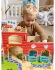 Green Wooden Farm Play Set 18 Piece