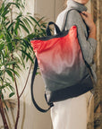 Salmon Faux Leather Backpack
