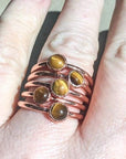 Copper Tiger Eye Ring - Stacking Boho | Handmade by Blackbird & Sage