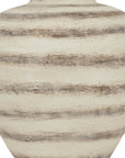 Large Striped Amphora Style Vase