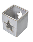 White Ceramic Star Tealight Holder