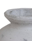 Antique White Ceramic Vase with Greek Inspired Motif