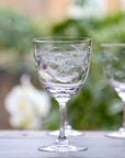 Crystal Wine Glasses with Fern Design
