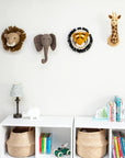 Luxury grey bunny felt head, handcrafted organic wool forest animal decor, premium Fiona Walker collection, stylish baby bunny wall art by Ella James at brixbailey.com