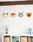 Luxury handcrafted grey bunny felt head, premium organic wool forest friends collection, stylish mini animal wall decor by Ella James at brixbailey.com