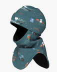 Cozy Fleece Balaclava for Kids Fern Tractor Design