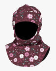 Cozy Fleece Balaclava for Kids Winter Floral Design