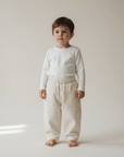Fleece Lined Corduroy Baby Trousers in Beige