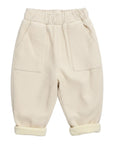 Fleece Lined Corduroy Baby Trousers in Beige