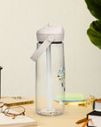 Flip straw water bottle