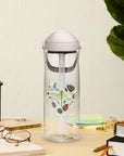 Flip straw water bottle