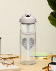 Flip straw water bottle