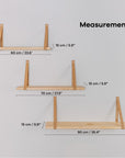 Floating Wooden Shelf with Leather Straps 70 cm