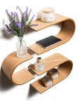 Floating Wooden Wall Shelf with S Shape Design