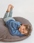 MINICAMP Bouclé Fabric Kids Floor Cushion - Grey, Soft & Stylish for Playtime by Minicamp at brixbailey.com