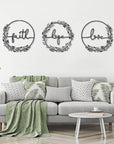 Faith Hope Love Metal Wall Art