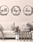 Faith Hope Love Metal Wall Art