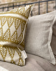 Florian Square Cushion - Ochre yellow