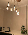 Flush Mount Long Drop Cluster Pendant Light