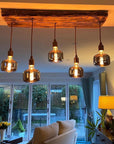 Flush Mount Wooden Beam Chandelier