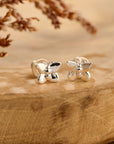 Flutterby' Silver Stud Earrings