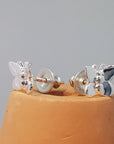 Flutterby' Silver Stud Earrings