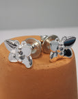 Flutterby' Silver Stud Earrings
