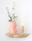 Medium Pink Ceramic Vase with Organic Shape