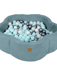Foam Baby Ball Pit in Turquoise Flower Design