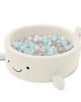 bold minimalist whale boucle ball pit for baby sensory play and motor skill development