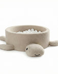 Foam Baby Ball Pit Without Balls - Turtle Oat Biscuit Beige Boucle