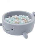 Foam Baby Ball Pit Without Balls - Whale Dusty Ice Blue Boucle