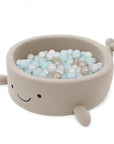 Foam Baby Ball Pit Without Balls - Whale Oat Biscuit Beige Boucle