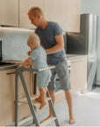 Foldable Kitchen Helper Tower with Safety Rail