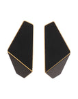 Folded Slim Drop Earrings in Brass and Silver