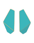 Folded Slim Drop Earrings in Brass and Silver