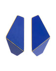 Folded Slim Drop Earrings in Brass and Silver