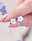 Forget-Me-Not Silver Stud Earrings