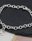Forget-Me-Not Silver Personalised Charm Bracelet