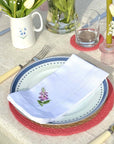 Embroidered Linen Napkins - Garden Flowers