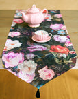 Black Cotton Table Runner with Tassels