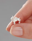 French Bulldog Silver Dog Charm