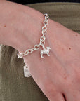 French Bulldog Silver Dog Charm Bracelet